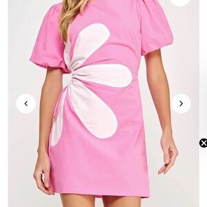 Strut & Bolt Cut-Out Flower Mini Dress